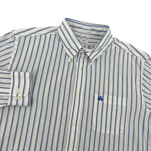 Brooks Brothers Other - Brooks Brothers 1818 Mens Large Blue White Striped Cotton Button Down Shirt L